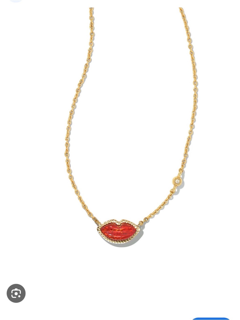 Kendra scott Gold Necklace with Red Lip Pendant